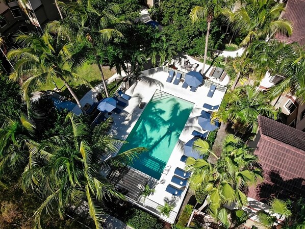 Aerial view of the pool