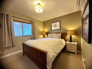 Bedroom 1 with Queen Bed and TV with Firestick