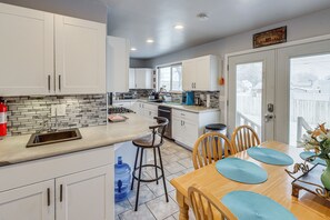 Kitchen | Central Air Conditioning | 2-Story Home