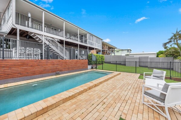 Spend the morning swimming laps in the private pool or cool off with an afternoon dip. Poolside seating is the perfect spot to soak up the sun.
