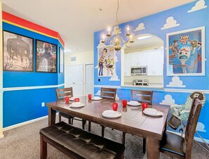 Make every meal an adventure in our Toy Story–inspired dining space!