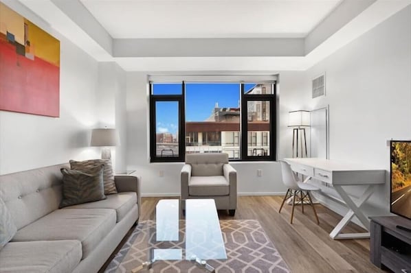 Downtown/South End Boston 1 Bedroom Living Room