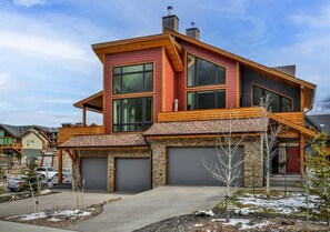 Canmore Chalet is on the right with the double car garage.