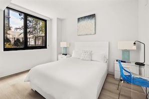 Work or relax in the bedroom with desk area