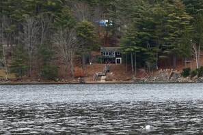 House from across the lake - nestled in the trees for privacy! (wnter)