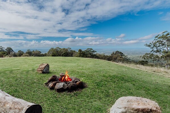 Special space to enjoy drinks and views for miles.  Firewood provided.