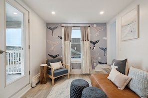 Cozy living space with smart roku TV