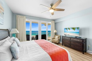 Relax in this bright, beachfront retreat featuring a king-size master bedroom, breathtaking ocean views, modern amenities, and a private balcony perfect for soaking in the coastal vibes