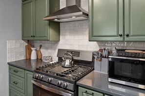 Modern stainless steel appliances