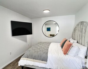 Bedroom area with smart TV