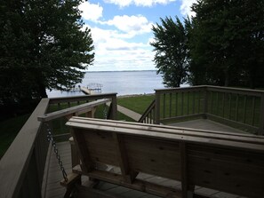 Enjoy gorgeous sunset views from both the decks and the patio overlooking the lake.