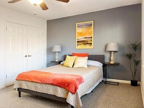 Master Bedroom with Queen Bed, Large Closet & Desk