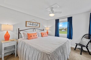 King bed with Lake Views.