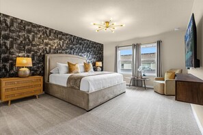 Experience ultimate relaxation in our luxurious bedroom, promising you a restful stay.