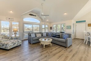 Top-Level Living Room with Deck Access