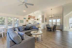 Top-Level Living Room with Deck Access