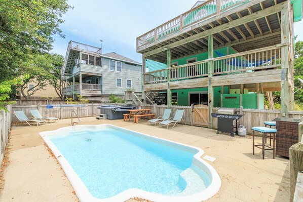 Rear Exterior and Private Pool