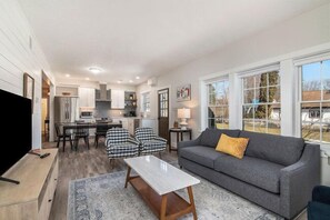 Open living area and kitchen