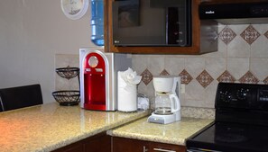 Full kitchen with drip coffee maker