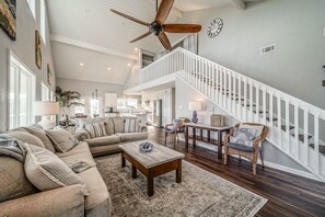 Stairs from the living room.