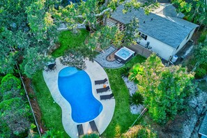 Huge custom inground pool in this top rated Vacation Rental home in Hilton Head Island, SC. Offered  exclusively by Sea Turtle Vacation Rentals!