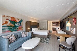 Bedroom. Exact unit will be assigned upon arrival. Views, colors, and decor may vary.