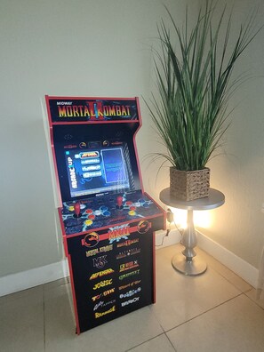 Multi-game stand up arcade for both kids and adult enjoyment.