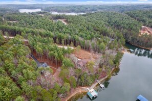 Aerial shot of property