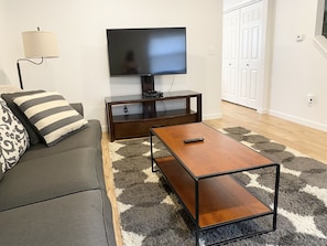 Living room with 50' smart tv