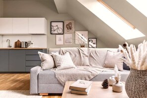 Convertible sofa in the living area