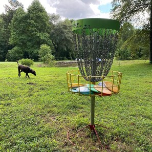 18 hole disc golf course on property