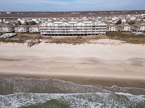 Aerial View of the condo and beach