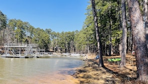 View of the 2-story dock in the cove.