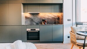 Sleek and functional kitchenette for all your culinary needs, equipped with everything you might need during your stay #practical #modern