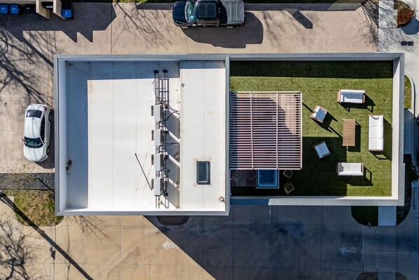 Aerial view of the rooftop terrace