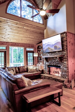 Relax watching your favorite program on this big screen TV