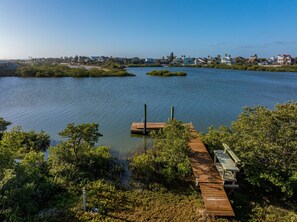 The Dock at Dolphin Cove during high tide