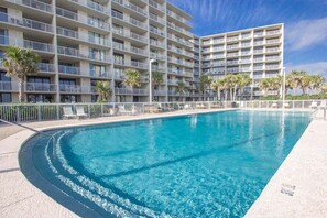 With palm trees swaying in the warm Gulf breeze and waves crashing in the surf nearby, our luxurious beachside pool is the ideal backdrop for your fun in the sun activities.