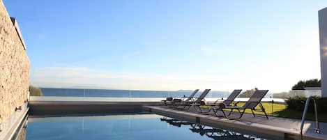Private pool with sea water