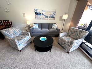 The bright and airy living space will leave you feeling relaxed.