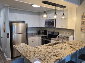 Kitchen with seating area