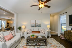 Living room on main level (with sleeper sofa)