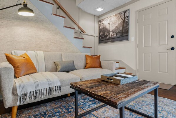 Downstairs living space.