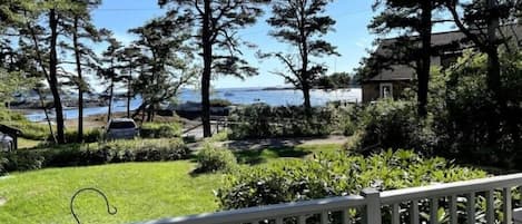 view from front deck of Sebasco Harbor/ Casco Bay