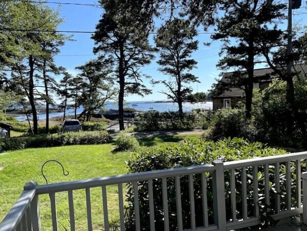 view from front deck of Sebasco Harbor/ Casco Bay