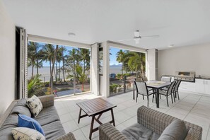 Soak up scenic beachfront views from the comfort of your private balcony, where you can dine alfresco or cosy up on the lounge with your favourite book.