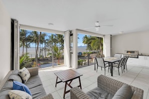 Soak up scenic beachfront views from the comfort of your private balcony, where you can dine alfresco or cosy up on the lounge with your favourite book.