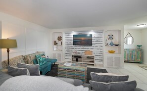 living room with smart TV