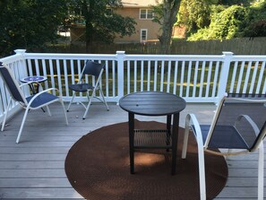 Deck facing back yard