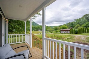 View from covered porch